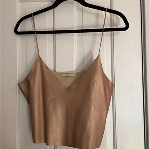 Zara Cropped Metallic Tank